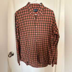 Ralph Lauren Green and Orange Plaid Button Down
